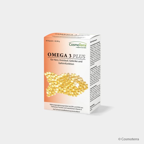Nahrungsergänzung bei Hautproblemen: Omega 3 Plus Kapseln von Cosmoterra