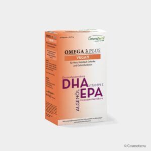 Nahrungsergänzung bei Hautproblemen: Omega 3 Plus Vegan Kapseln von Cosmoterra