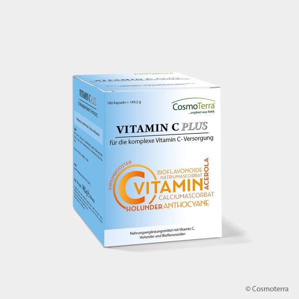 Nahrungsergänzung zur Stärkung des Immunsystems: Vitamin C Plus Kapseln von Cosmoterra
